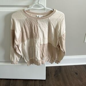 Blocked cream sweater
